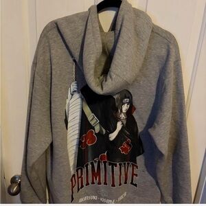 Primitive Gray Hoodie with Anime Design